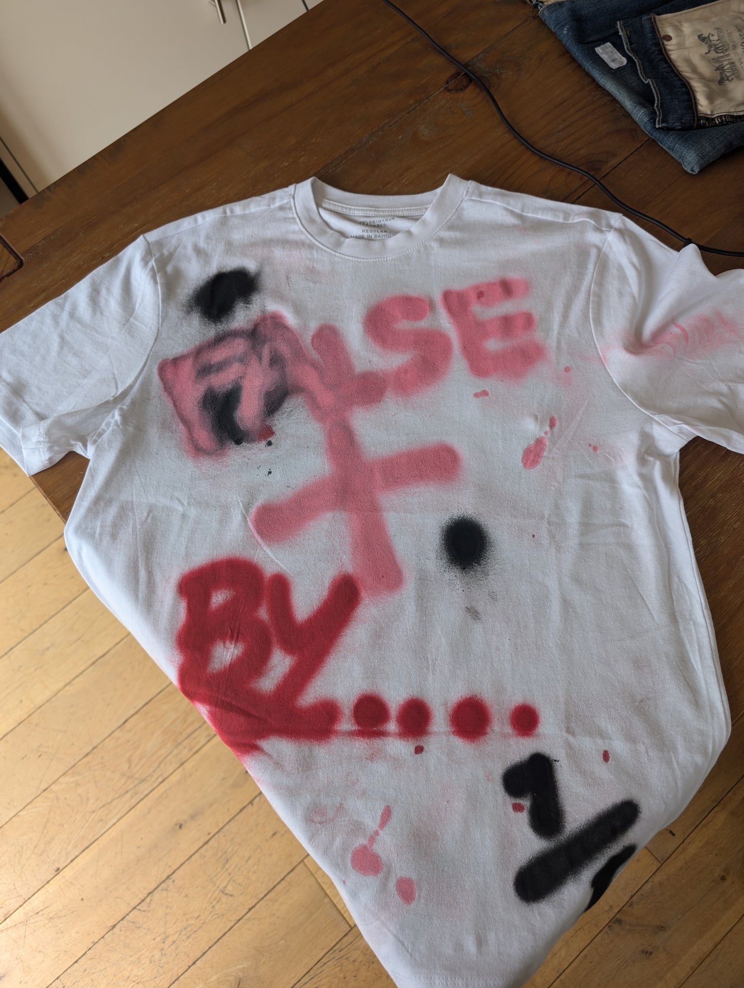 False Positive by Core Sway One of a Kind Hand Sprayed T-shirt