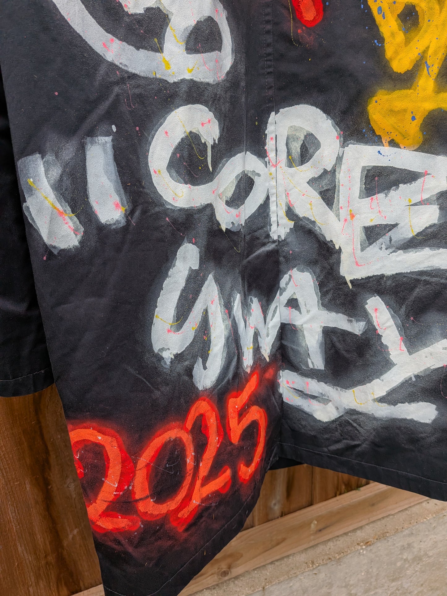 False Positive by Core Sway Hand Painted One-Off Upcycled Coat