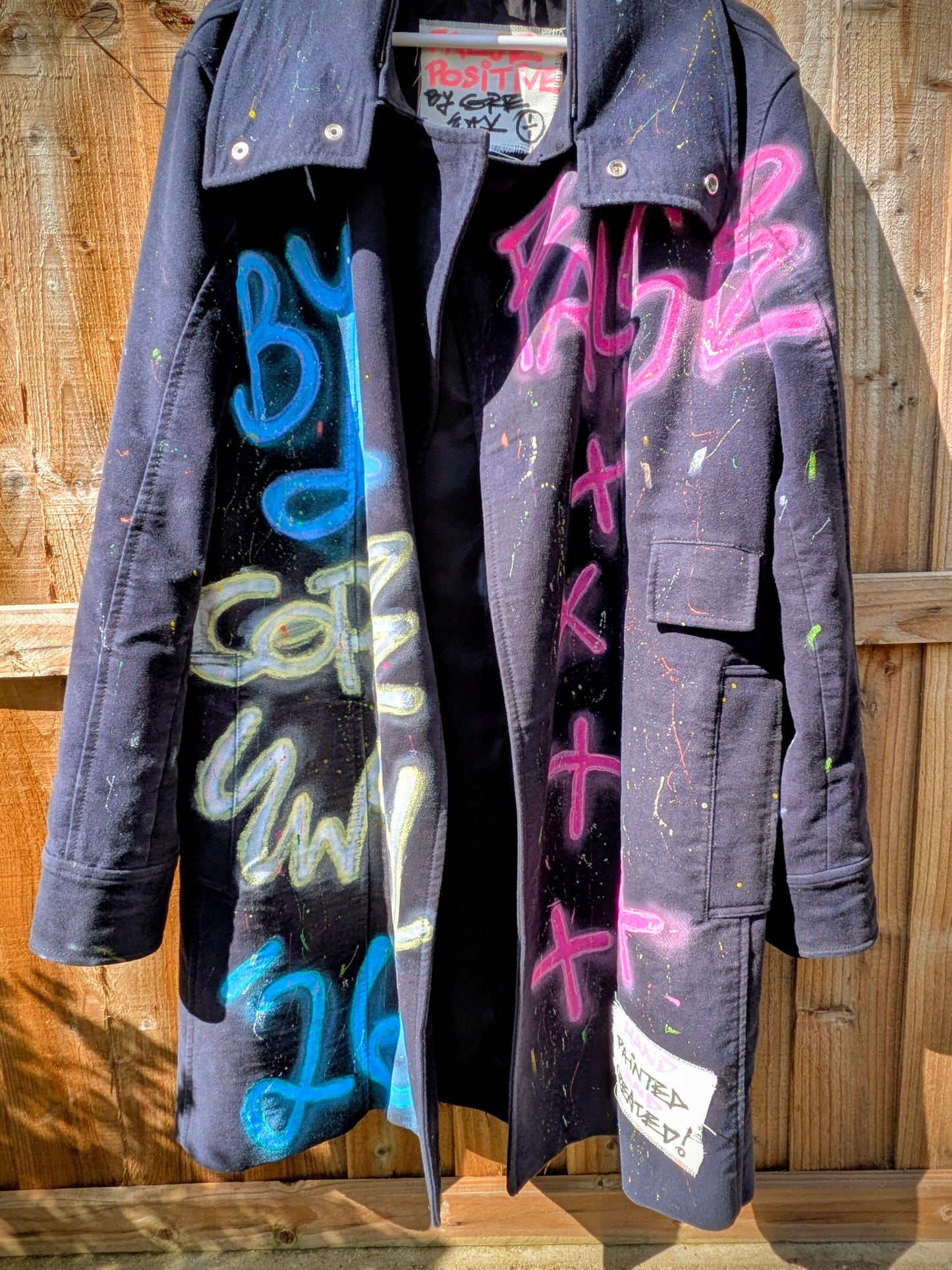 Custom Hand Painted Preloved Long Coat