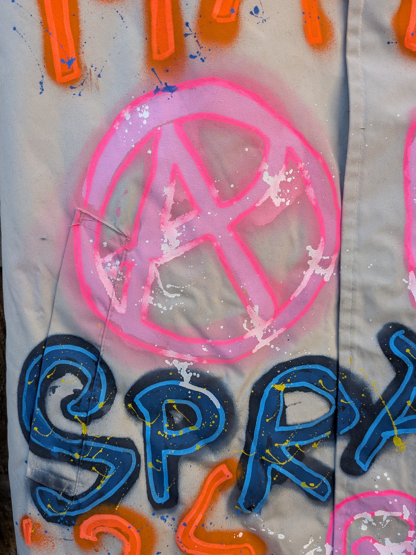 False Positive by Core Sway Hand Painted One-Off Upcycled Coat