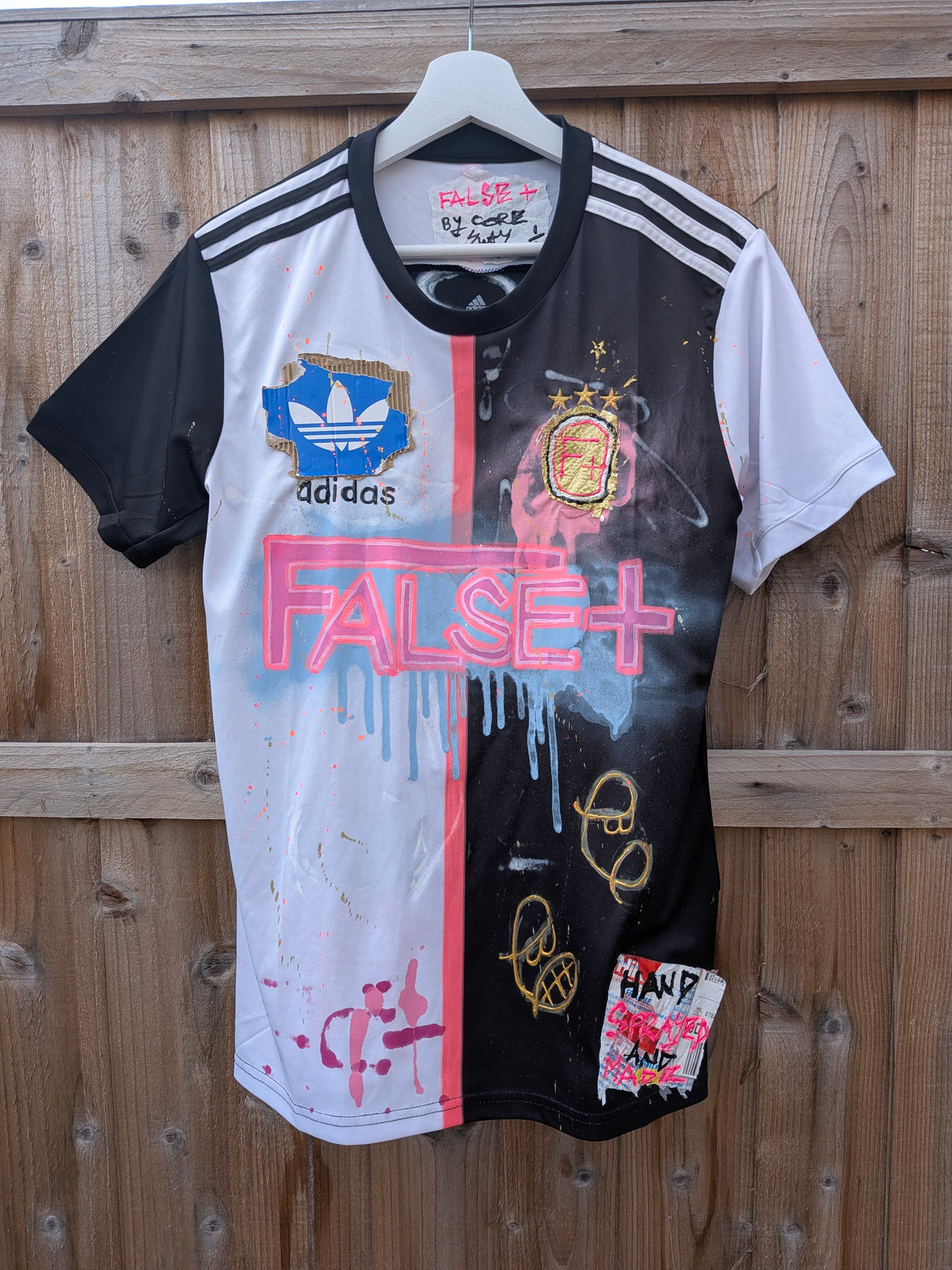 Hand Sprayed, Painted & Upcycled Juventus Football Shirt