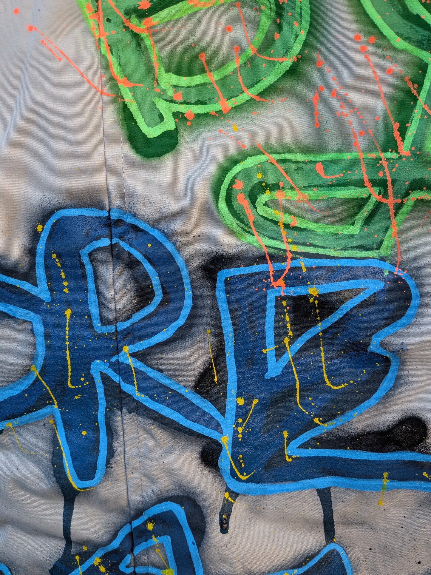 False Positive by Core Sway Hand Painted One-Off Upcycled Coat