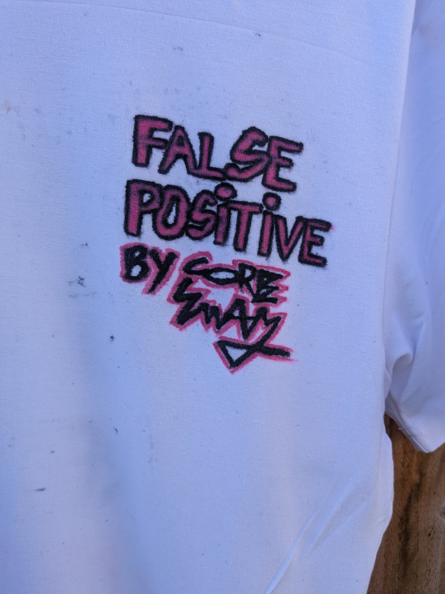 False Positive by Core Sway Hand Drawn One Of A Kind T-Shirt