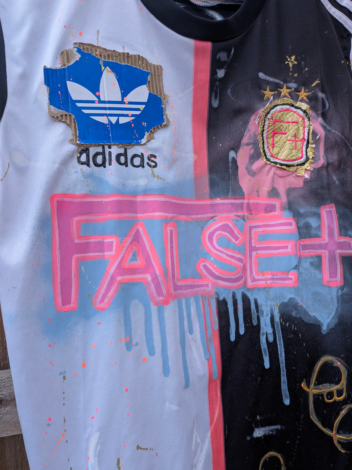 Hand Sprayed, Painted & Upcycled Juventus Football Shirt