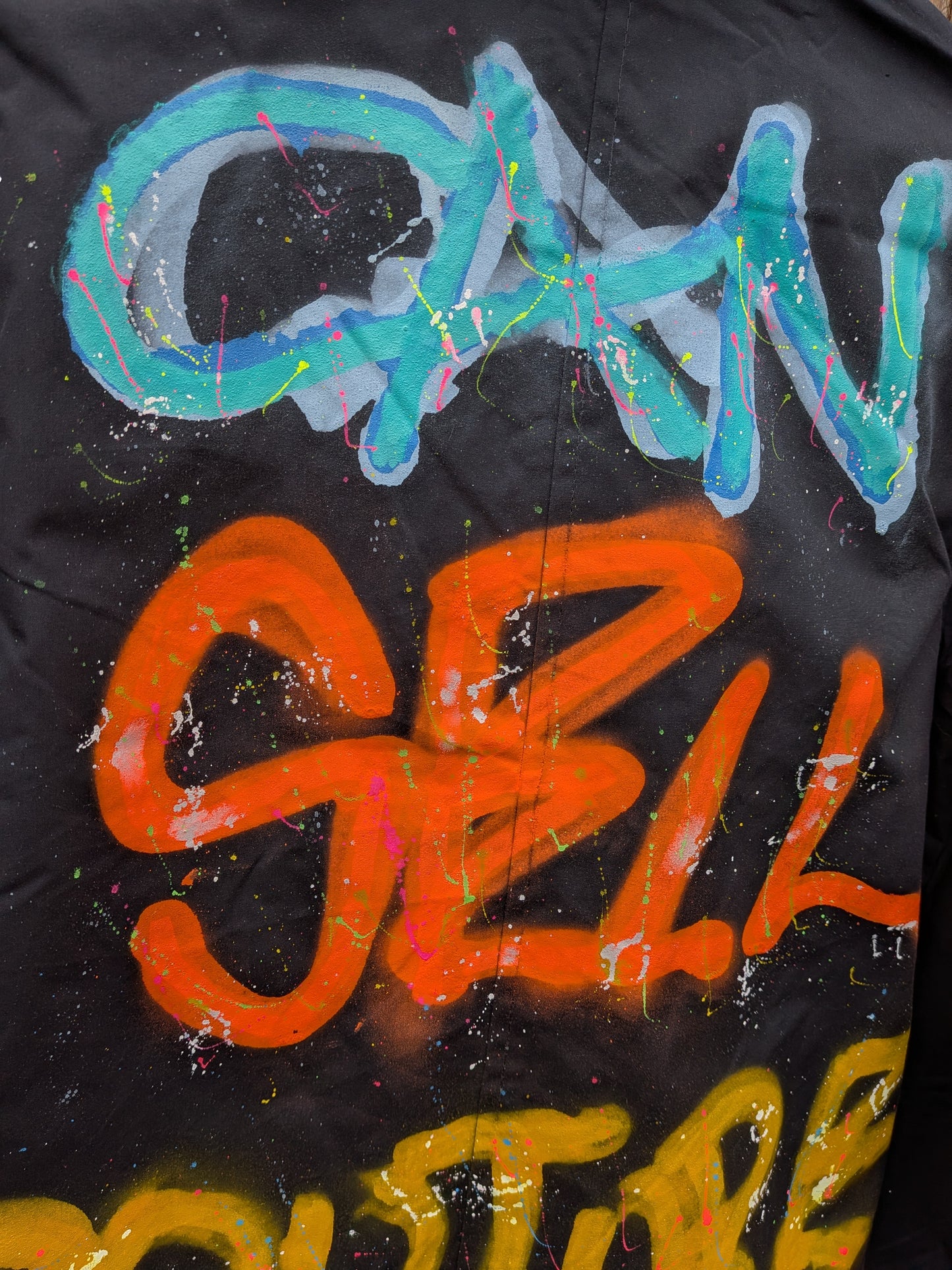 False Positive by Core Sway Hand Sprayed & Painted One-Off Upcycled Coat