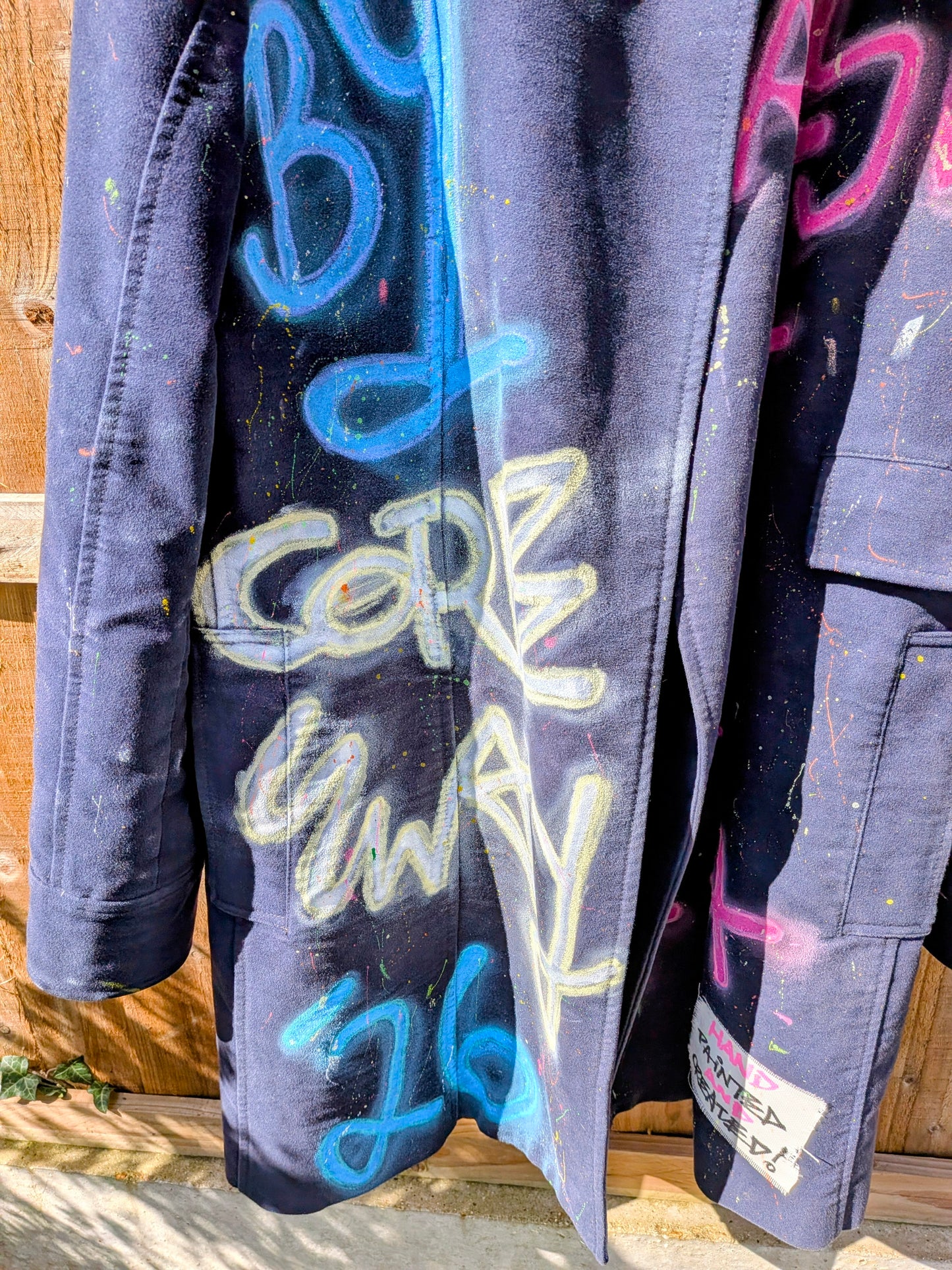 Custom Hand Painted Preloved Long Coat