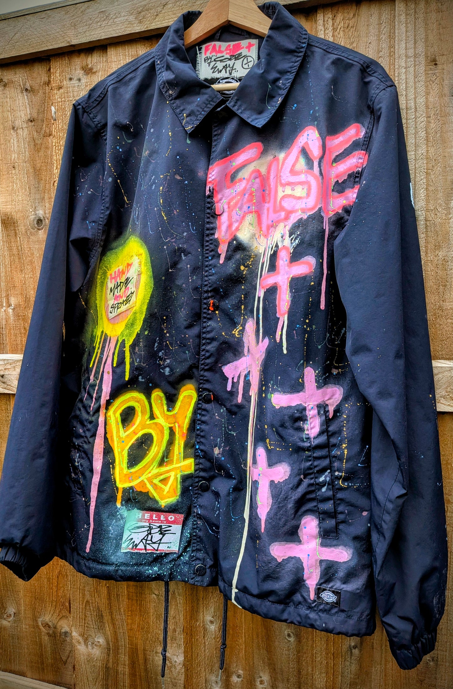 Hand Sprayed & Painted Custom Made, Upcycled Preloved Jacket