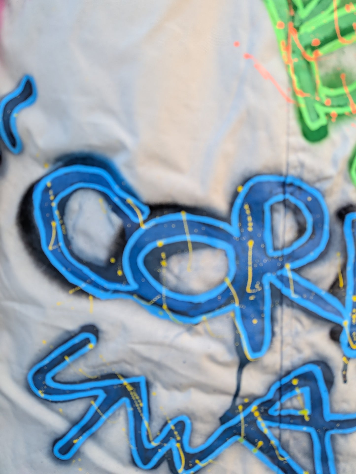 False Positive by Core Sway Hand Painted One-Off Upcycled Coat