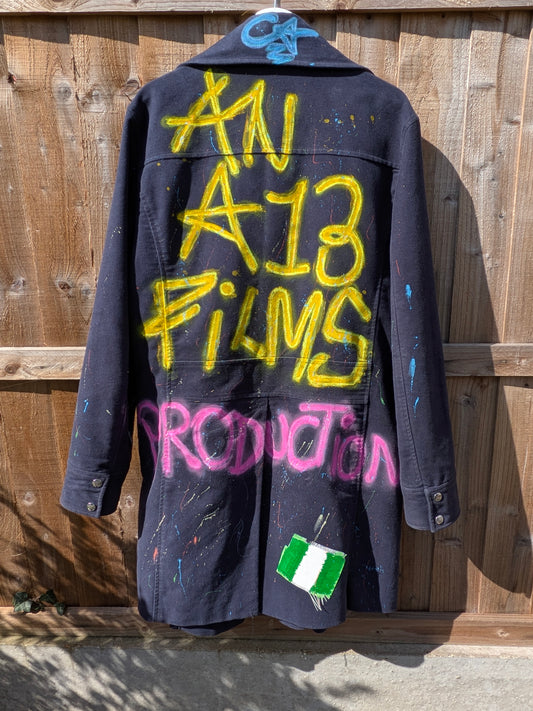 Custom Hand Painted Preloved Long Coat