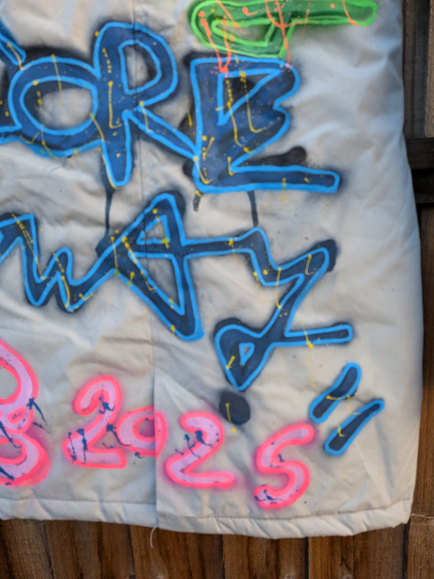 False Positive by Core Sway Hand Painted One-Off Upcycled Coat