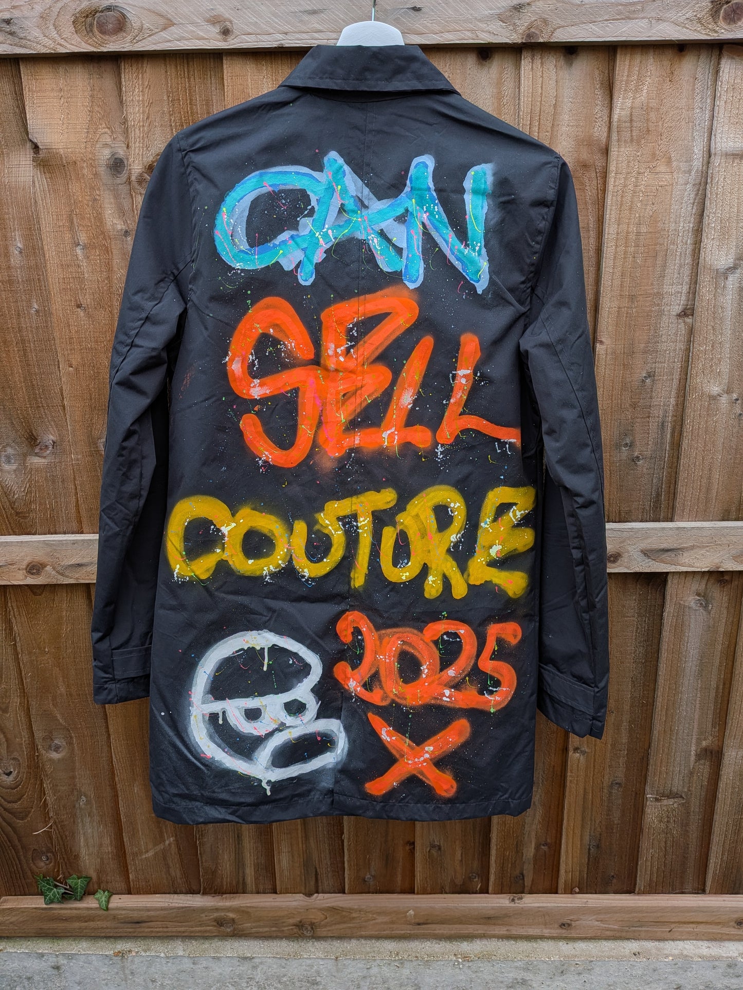 False Positive by Core Sway Hand Sprayed & Painted One-Off Upcycled Coat