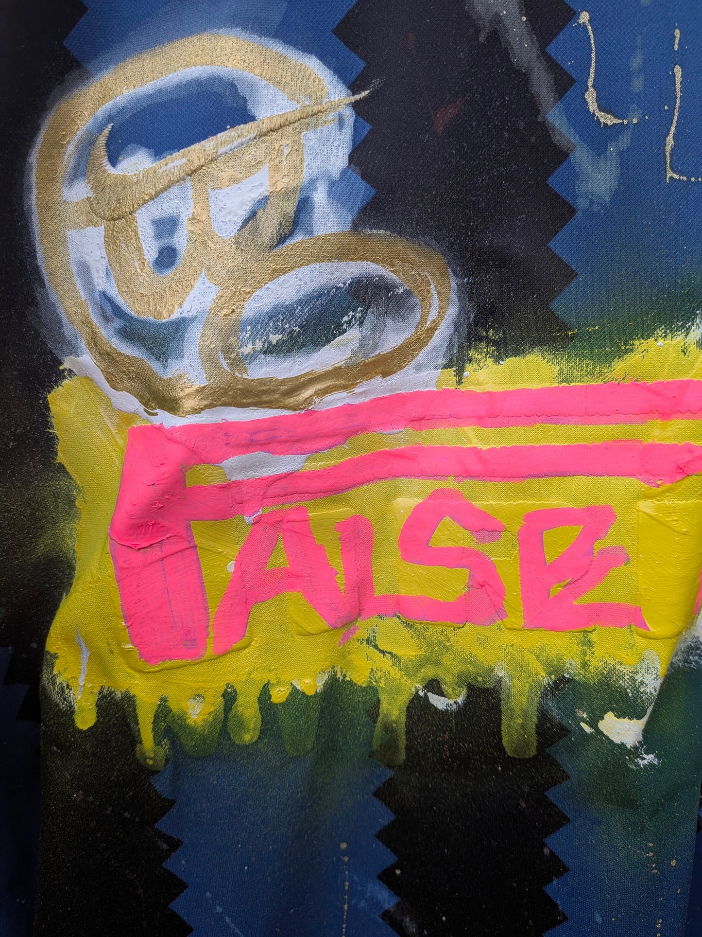 False Positive by Core Sway Hand Painted & Upcycled Football Shirt