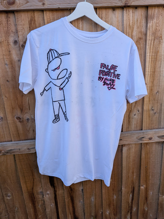 False Positive by Core Sway Hand Drawn One Of A Kind T-Shirt