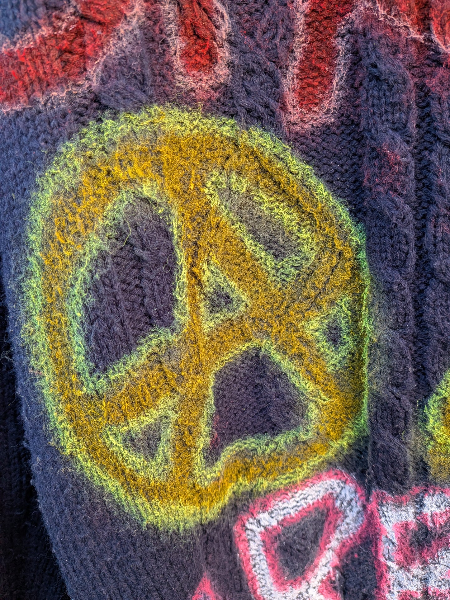 False Positive by Core Sway Hand Painted One-Off Upcycled Cardigan