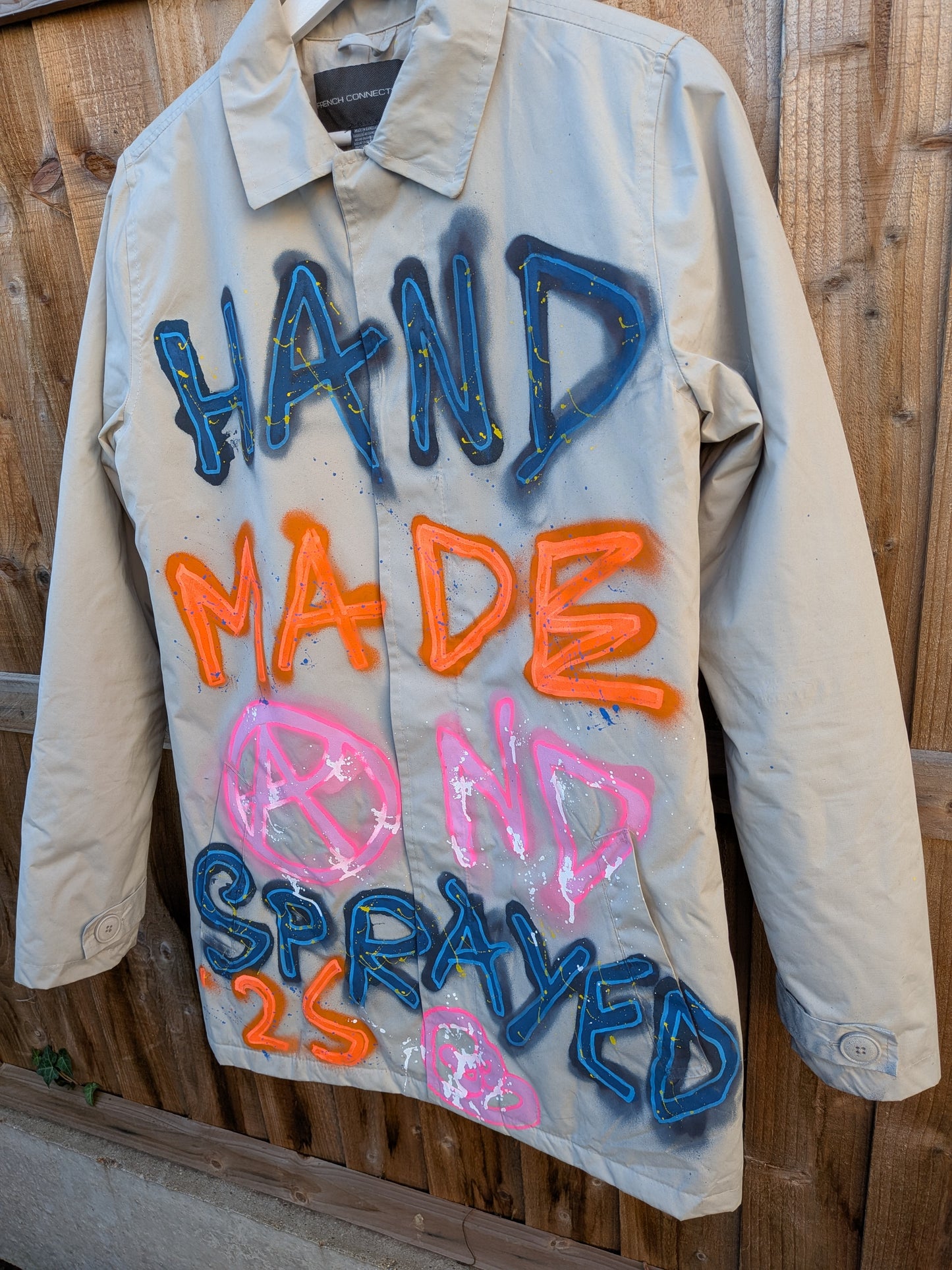 False Positive by Core Sway Hand Painted One-Off Upcycled Coat
