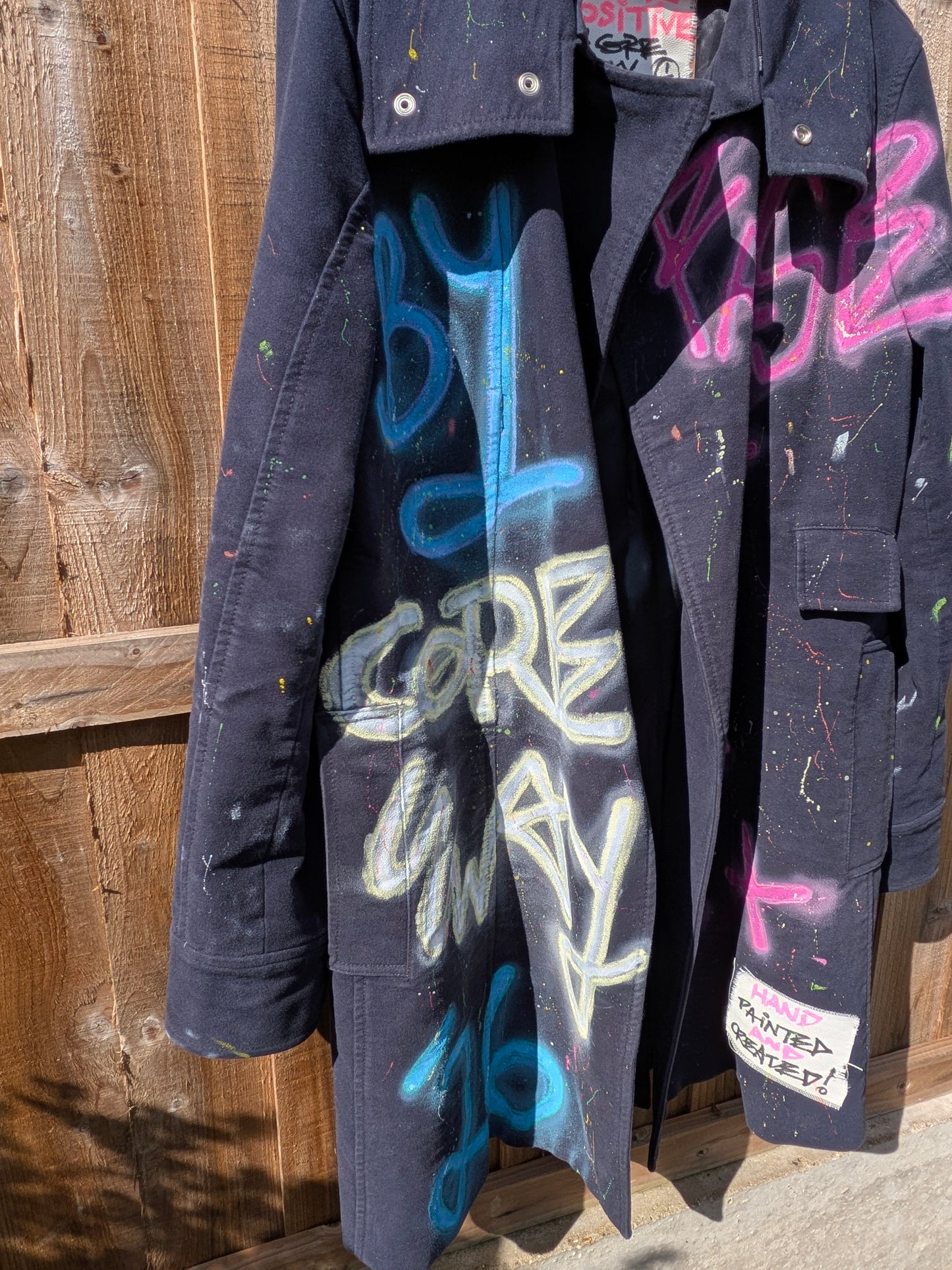 Custom Hand Painted Preloved Long Coat
