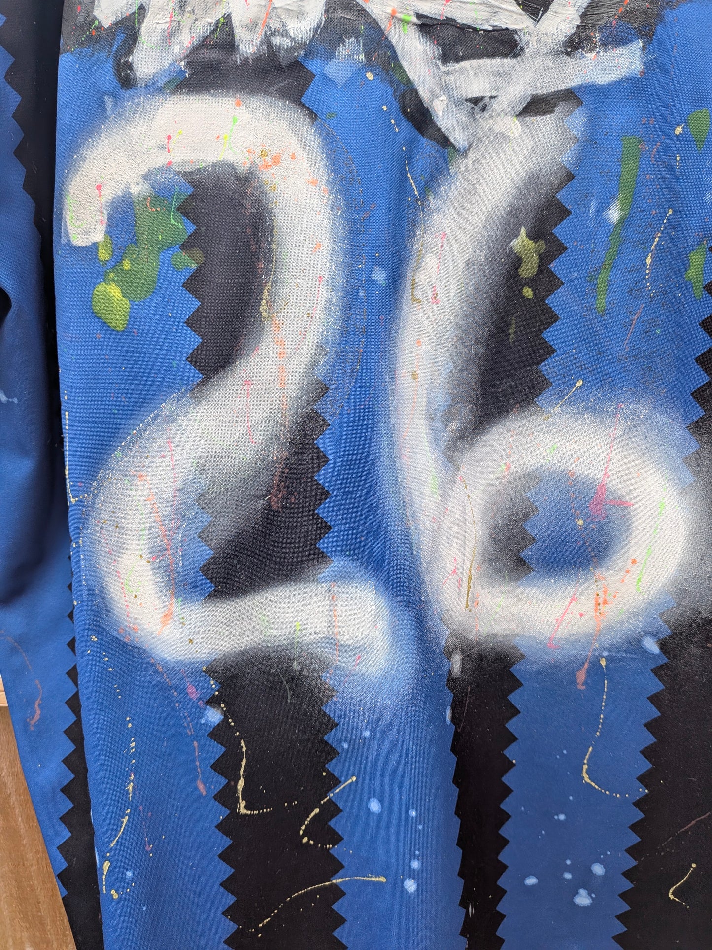 False Positive by Core Sway Hand Painted & Upcycled Football Shirt