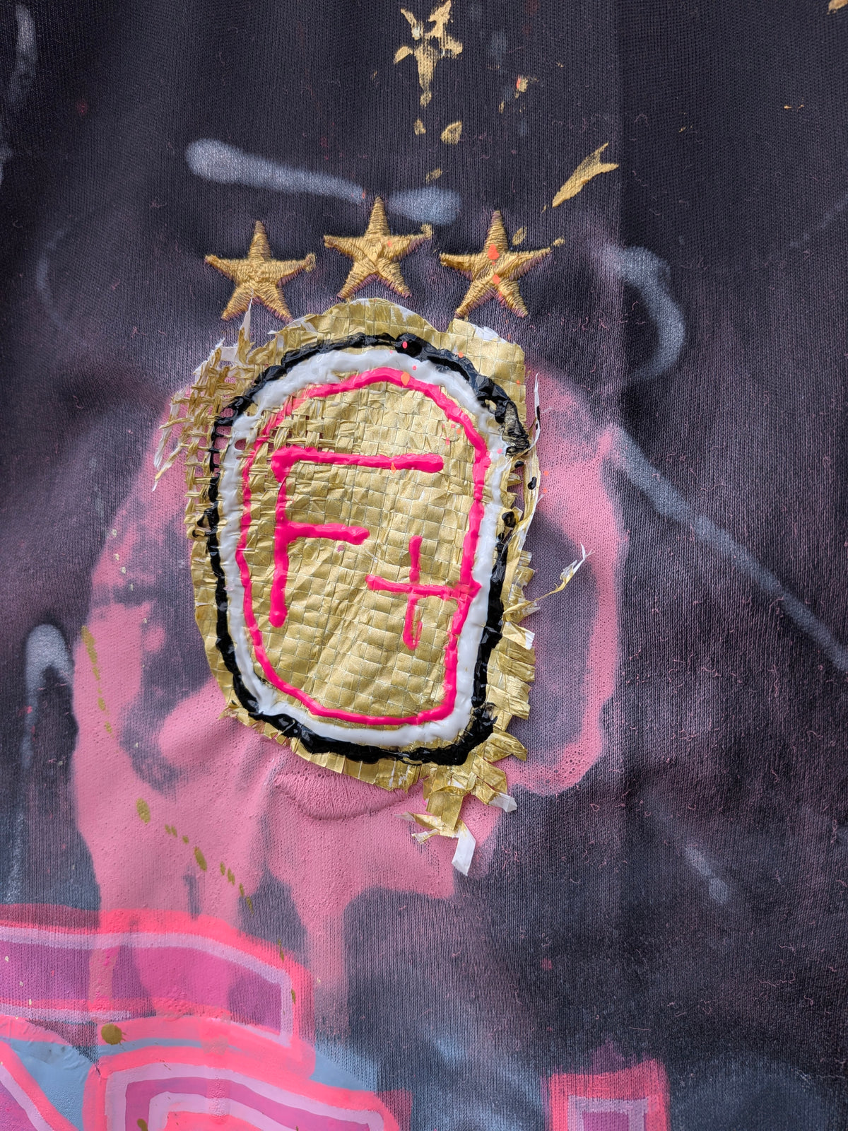 Hand Sprayed, Painted & Upcycled Juventus Football Shirt