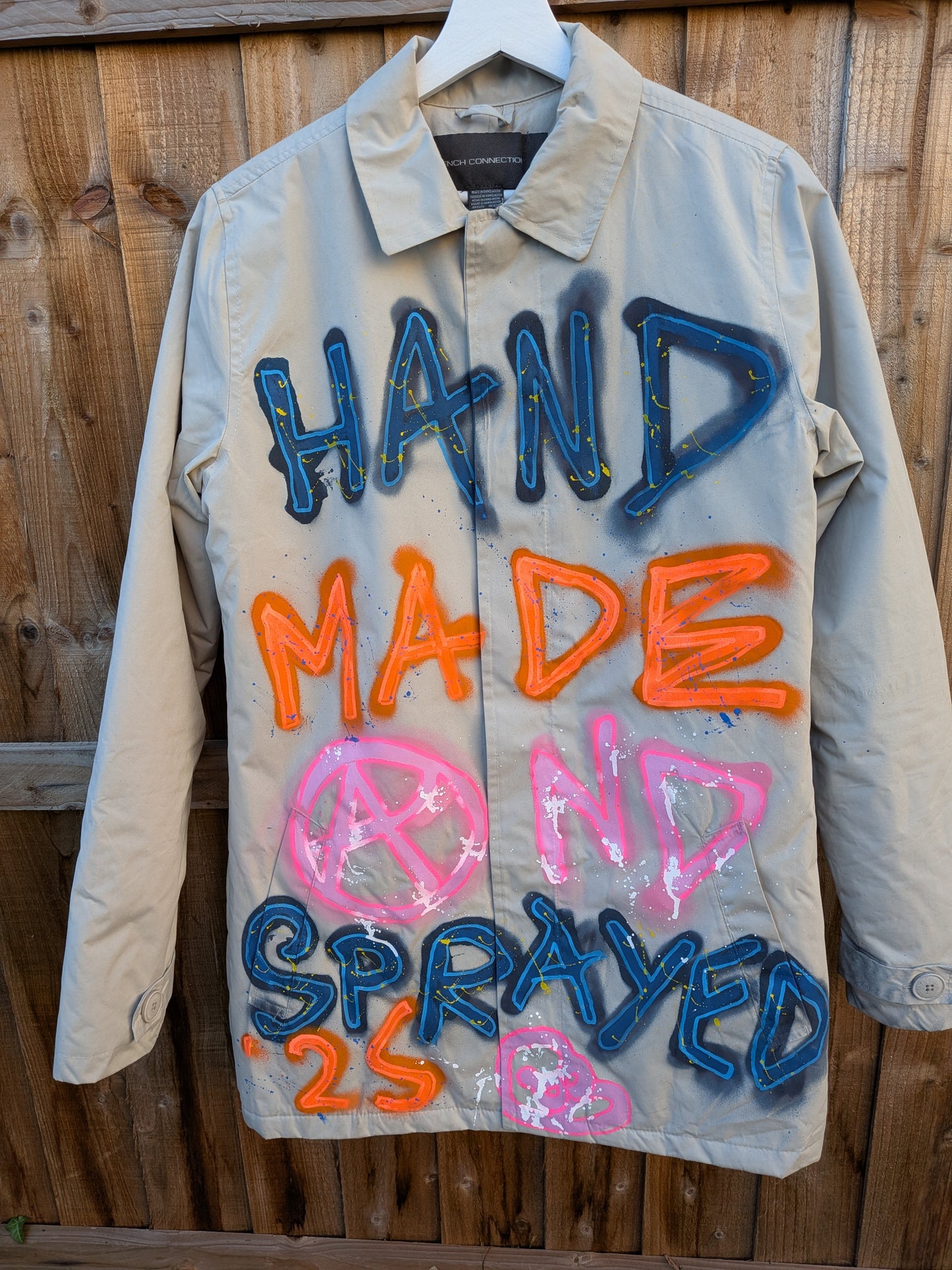 False Positive by Core Sway Hand Painted One-Off Upcycled Coat