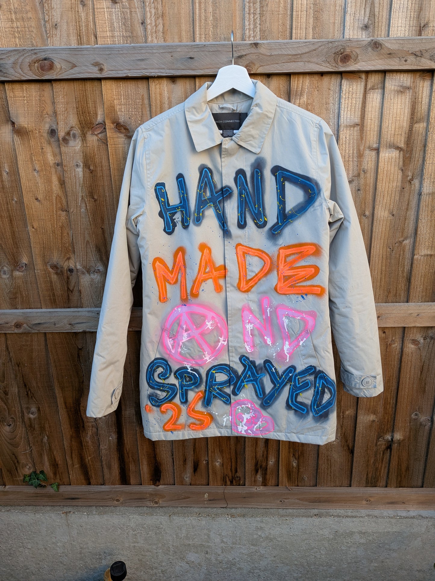 False Positive by Core Sway Hand Painted One-Off Upcycled Coat