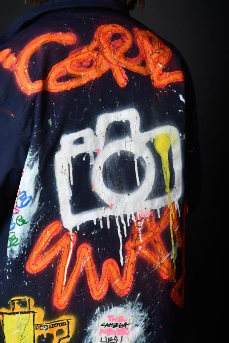 Hand Sprayed & Painted Custom Made, Upcycled Preloved Jacket