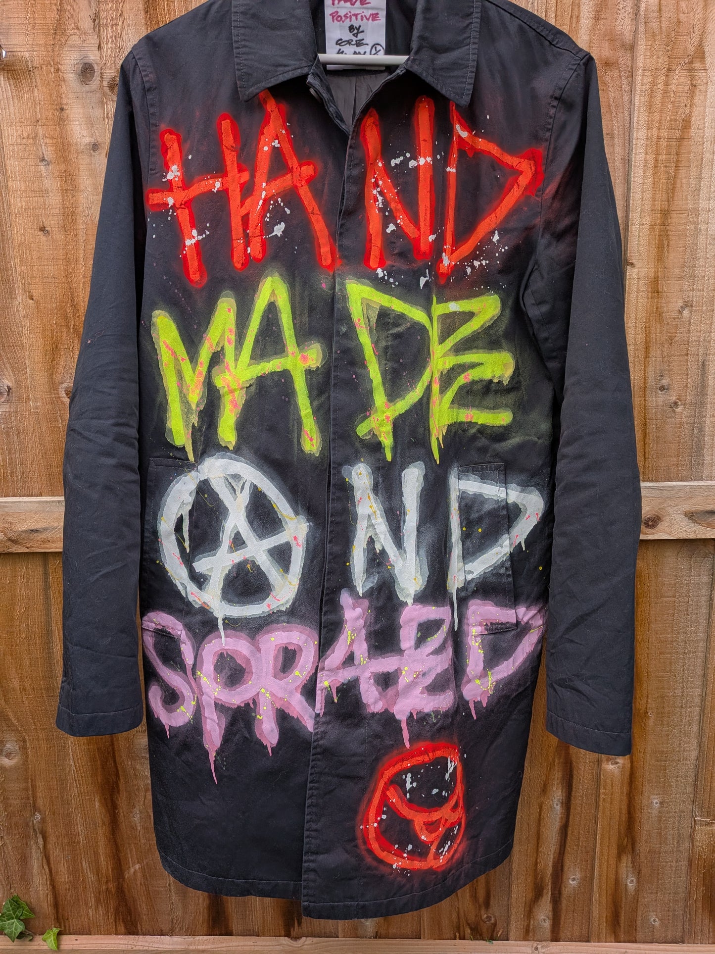 False Positive by Core Sway Hand Painted One-Off Upcycled Coat