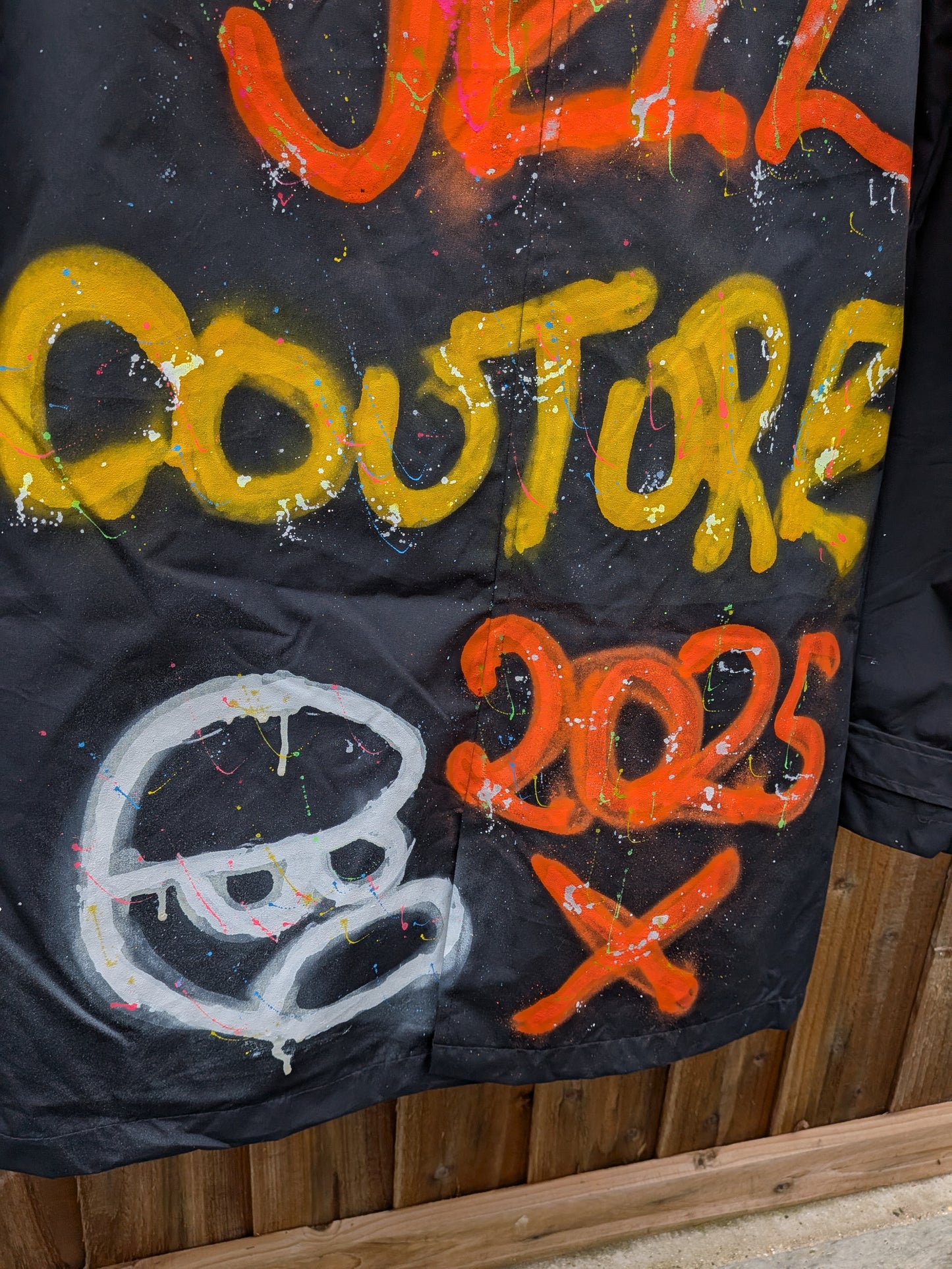 False Positive by Core Sway Hand Sprayed & Painted One-Off Upcycled Coat