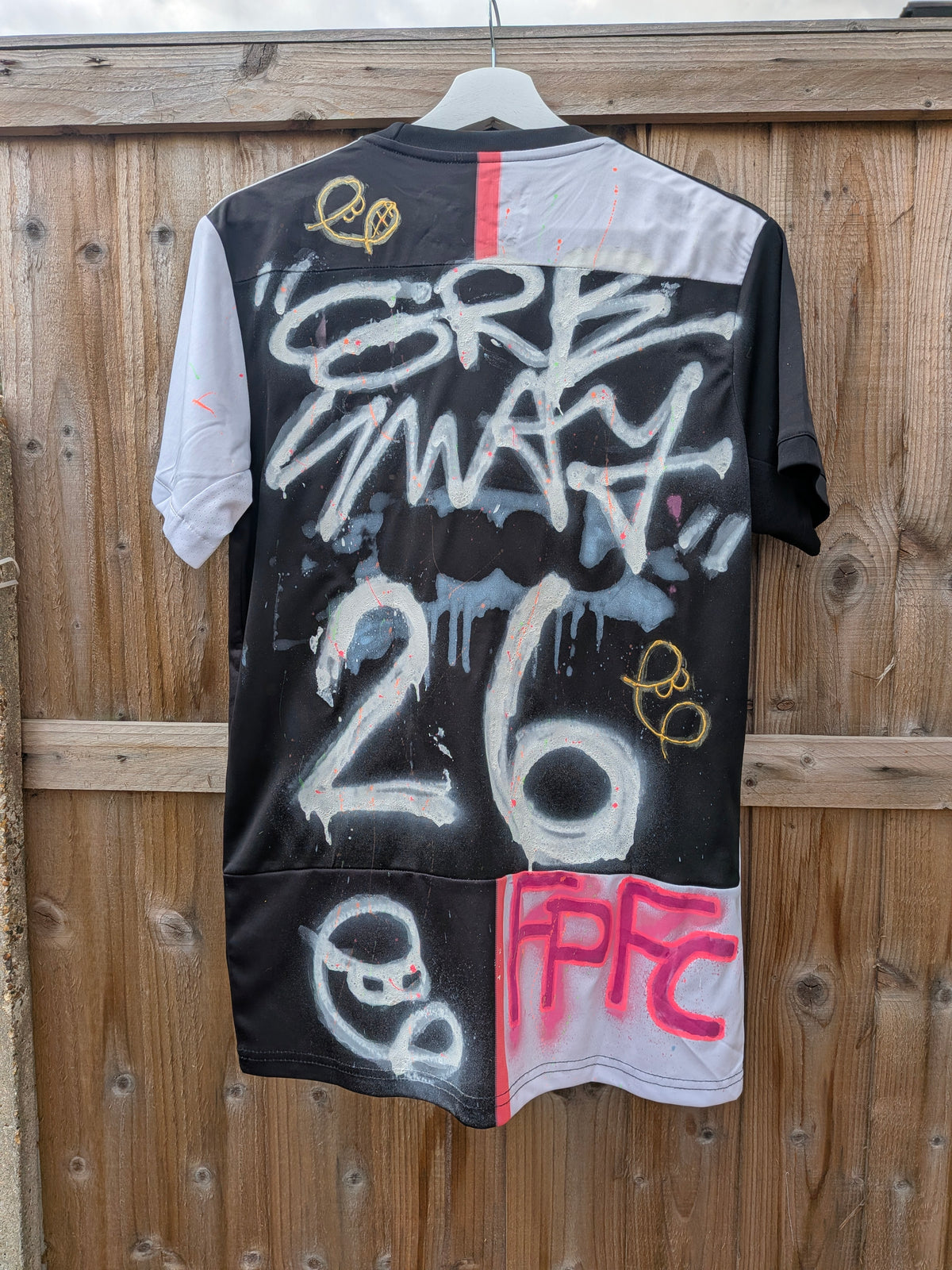 Hand Sprayed, Painted & Upcycled Juventus Football Shirt