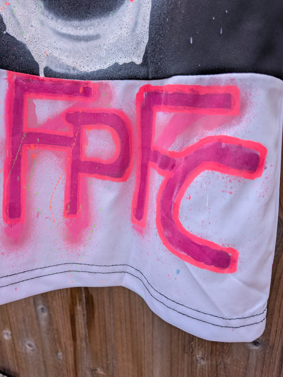 Hand Sprayed, Painted & Upcycled Juventus Football Shirt